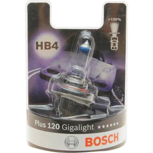 Автолампа Bosch Gigalight Plus 120 HB4 P22d 51 W прозрачная 1987301132
