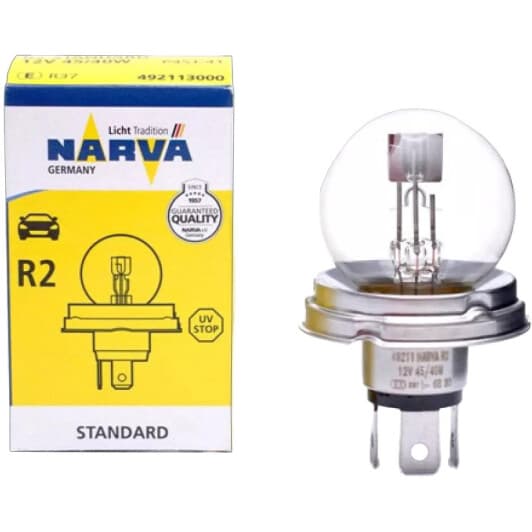 Автолампа Narva Standard R2 P45t 45 W прозрачная 492113000