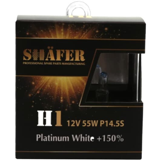 Автолампа Shafer Platinum White +150% H1 P14,5s 55 W прозрачная SL3001P