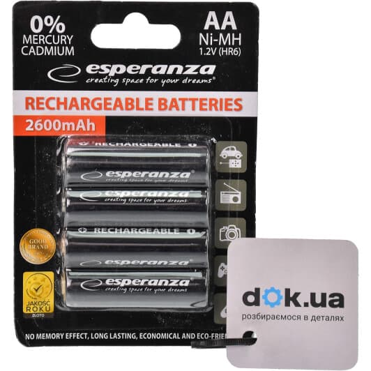 Аккумуляторная батарейка ESPERANZA EZA106 2600 mAh 4 шт