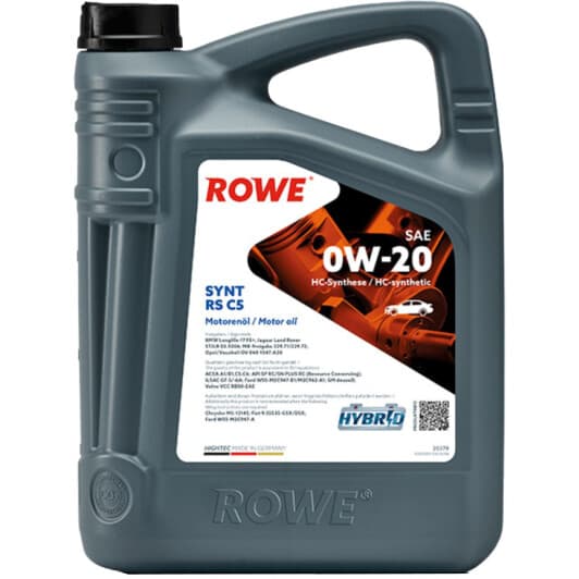 Rowe Synt RS C5 0W-20 (4 л) моторное масло