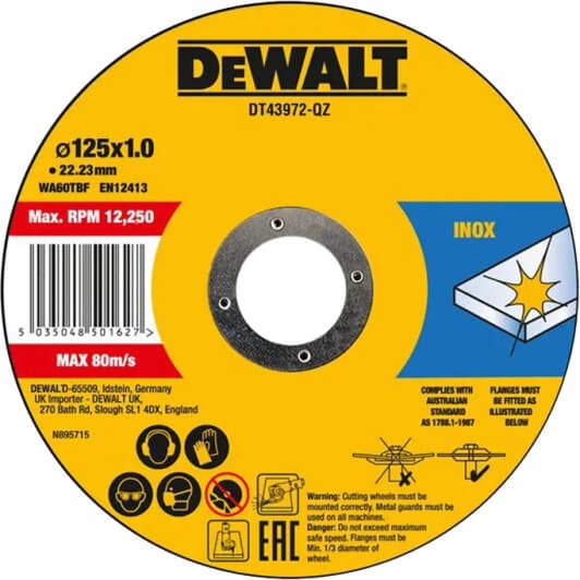 Круг отрезной DeWALT High Performance DT43972 125 мм