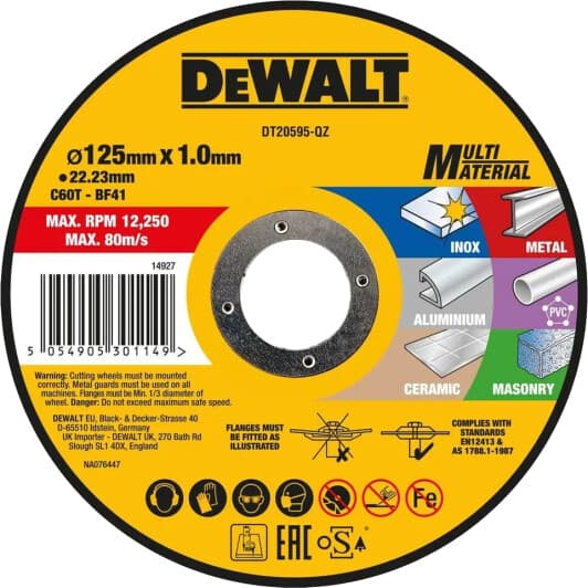 Круг отрезной DeWALT Multi-Material DT20595 125 мм
