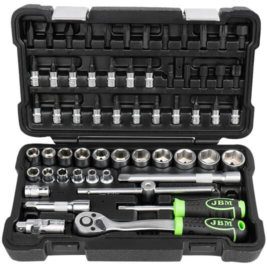 Набір бит та торцевих головок з тримачем та тріскачкою JBM 54277 52 шт.