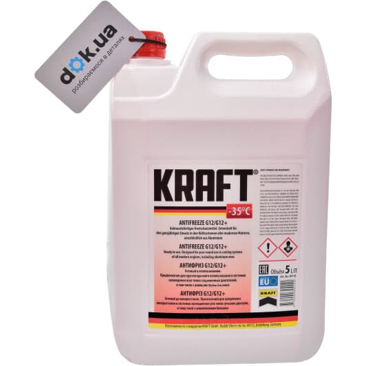 KRAFT G12/G12+ червоний -35 °C, 5 л (KF110) готовий антифриз