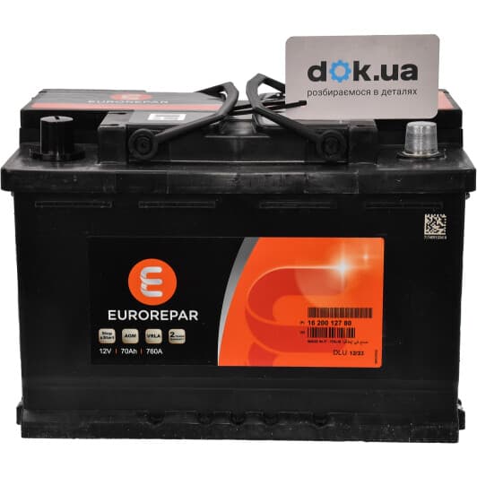 Аккумулятор Eurorepar 6 CT-70-R AGM Start Stop 1620012780