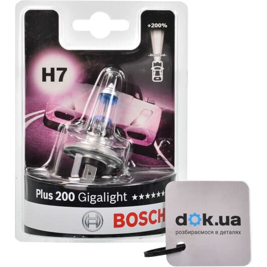 Автолампа Bosch Plus 200 Gigalight H7 PX26d 55 W 1987301145