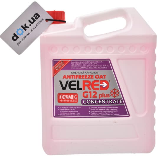 VELVANA VelRed Concentrate G12+ червоний 5 л концентрат антифризу