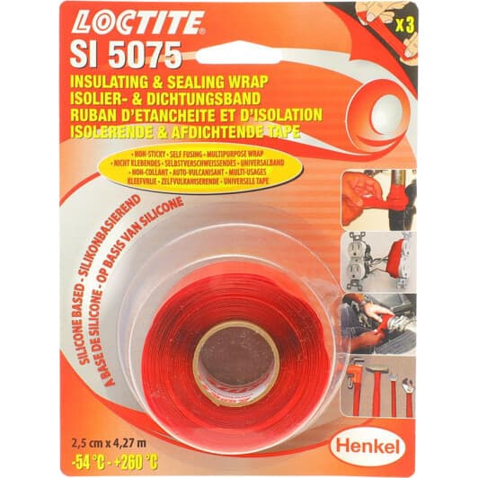 Ізоляційна стрічка Loctite SI 5075 1684617 червона силіконова 25 мм х 4,27 м