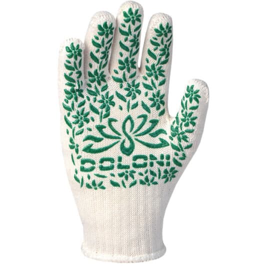 Рукавички робочі Doloni Садові хб з точками ПВХ білі