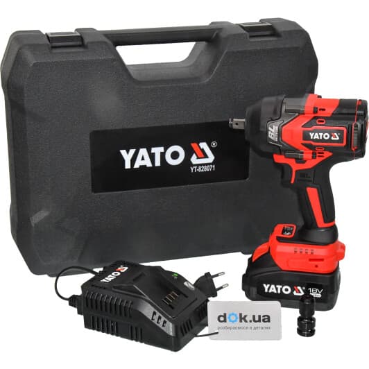Гайковерт аккумуляторный Yato YT-828071 (1 аккумулятор + ЗУ + чехол)
