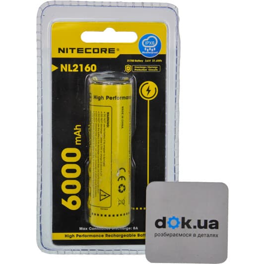 Акумуляторна батарейка Nitecore NL2160 6-1522 6000 mAh 1 шт