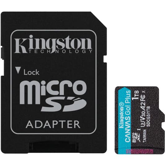 Карта памяти Kingston Canvas Go! Plus microSDXC 1 ТБ с SD-адаптером