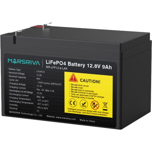 Аккумулятор для ИБП Marsriva MR-LFP12-9-LAR MR-LFP12-9-LAR 9 Ач 12.8 V