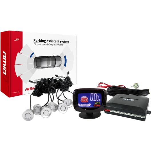Парктронік Amio Led-Graf сріблясті датчики 8 шт.
