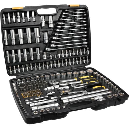 Набор бит и торцевых головок с держателем и трещоткой Vorel 58700 74 шт.