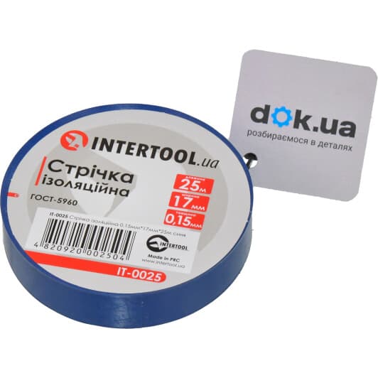 Ізоляційна стрічка Intertool it0025 синя ПВХ 17 мм x 25 м