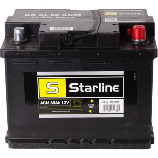 Аккумулятор Starline 6 CT-60-R BASL60AGM