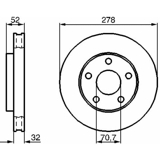 0 986 478 486 Bosch Тормозной диск для Opel Sintra