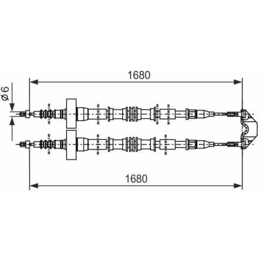 1 987 477 528 Bosch Трос ручного гальма для Opel Zafira