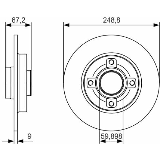 0 986 479 S42 Bosch Тормозной диск