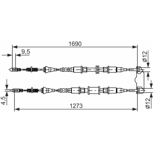 1 987 477 129 Bosch Трос ручного тормоза