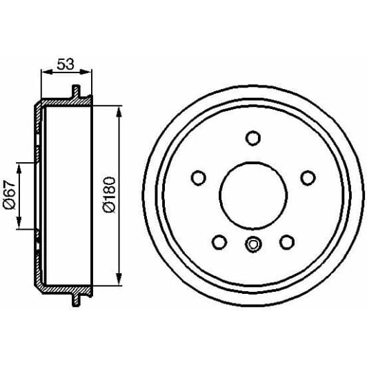 0 986 477 096 Bosch Гальмівний барабан для Mercedes A-Class