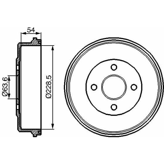 0 986 477 051 Bosch Тормозной барабан для Ford Mondeo