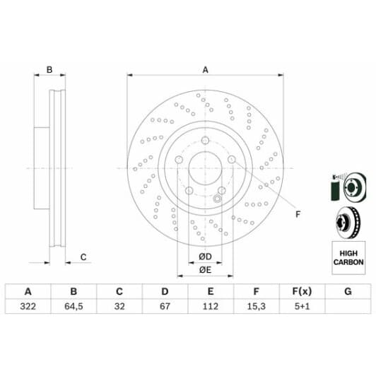 0 986 479 408 Bosch Тормозной диск