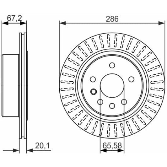 0 986 479 394 Bosch Тормозной диск для Opel Omega
