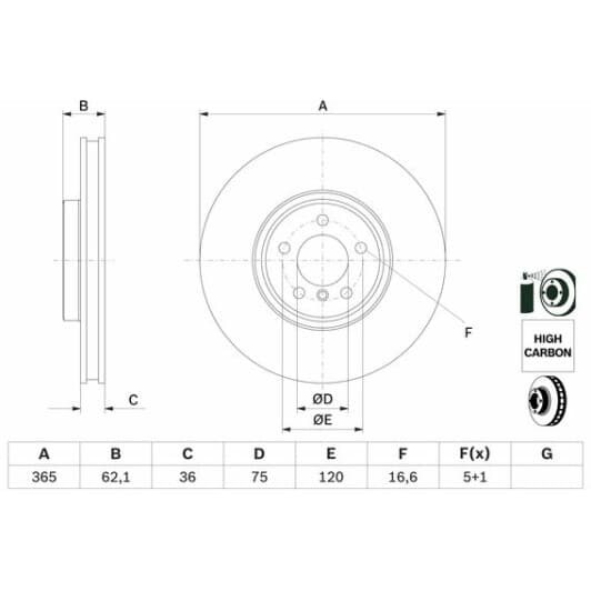 0 986 479 635 Bosch Тормозной диск
