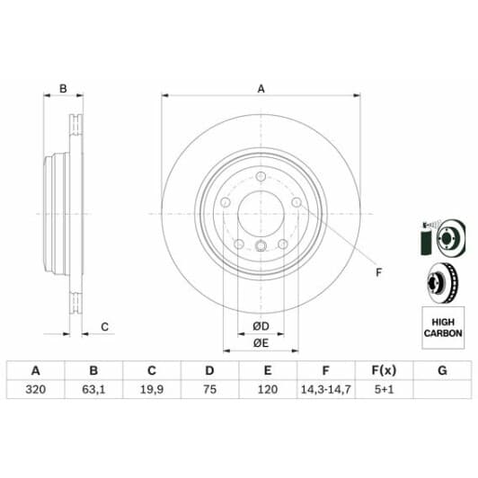 0 986 479 056 Bosch Гальмівний диск