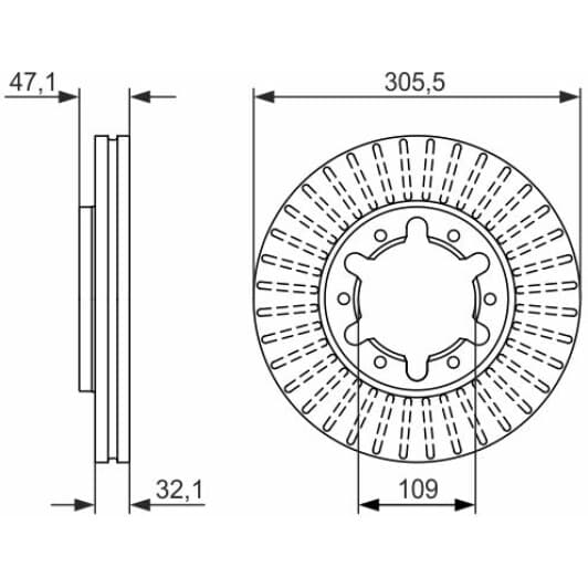 0 986 479 359 Bosch Гальмівний диск для Nissan Patrol