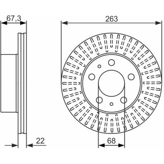 0 986 479 480 Bosch Гальмівний диск для Volvo 240