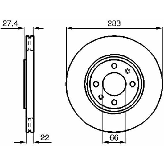 0 986 478 834 Bosch Тормозной диск