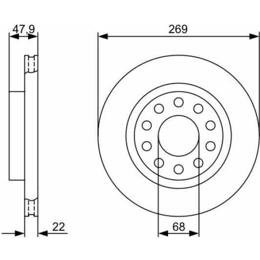 0 986 479 366 Bosch Гальмівний диск