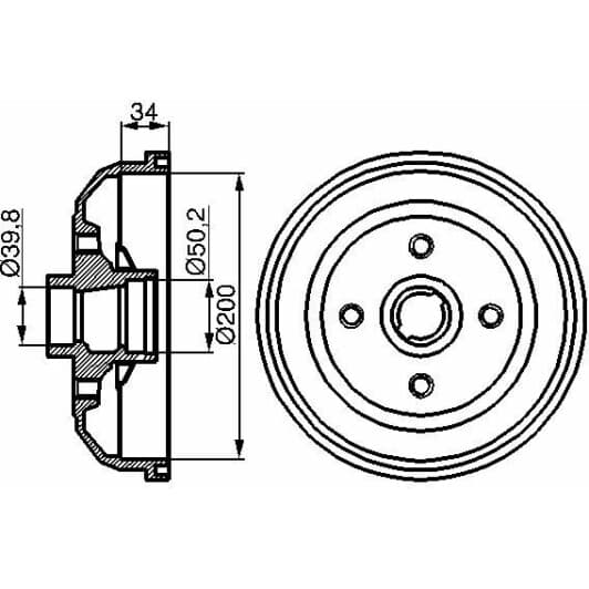 0 986 477 056 Bosch Тормозной барабан