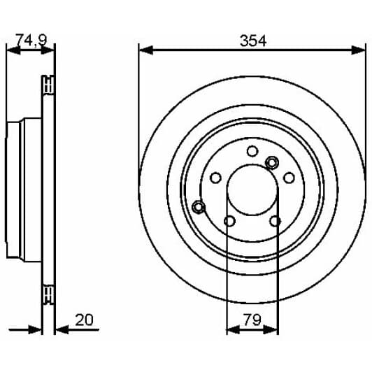 0 986 479 479 Bosch Гальмівний диск для Land Rover Range Rover