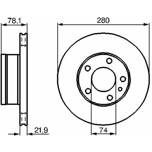 0 986 478 041 Bosch Гальмівний диск для BMW 6 Series