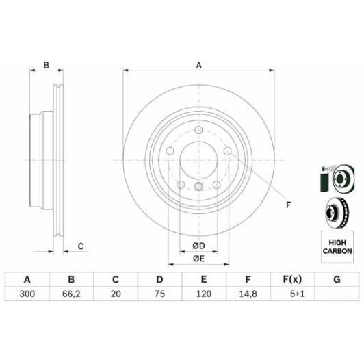 0 986 479 263 Bosch Тормозной диск