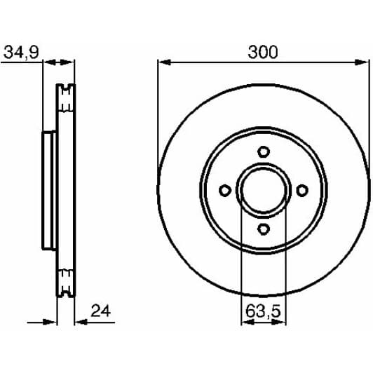 0 986 479 048 Bosch Тормозной диск для Ford Focus