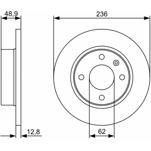0 986 479 491 Bosch Тормозной диск для Skoda Favorit