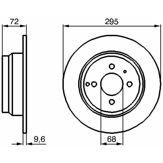 0 986 478 640 Bosch Гальмівний диск для Volvo 850
