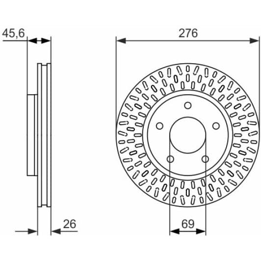 0 986 479 783 Bosch Гальмівний диск для Mitsubishi Lancer