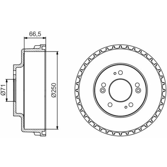 0 986 477 228 Bosch Гальмівний барабан для Kia Carnival