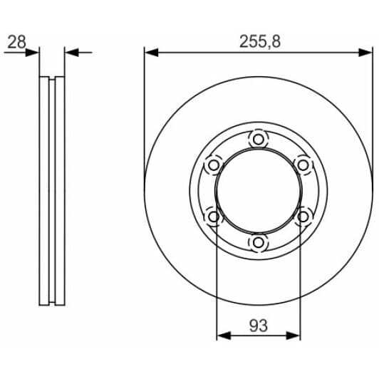 0 986 479 R37 Bosch Гальмівний диск для Mazda E-Series