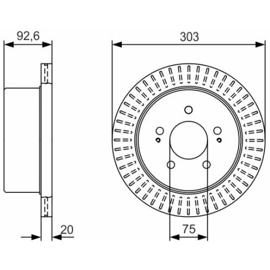0 986 479 V26 Bosch Гальмівний диск для Hyundai H-1