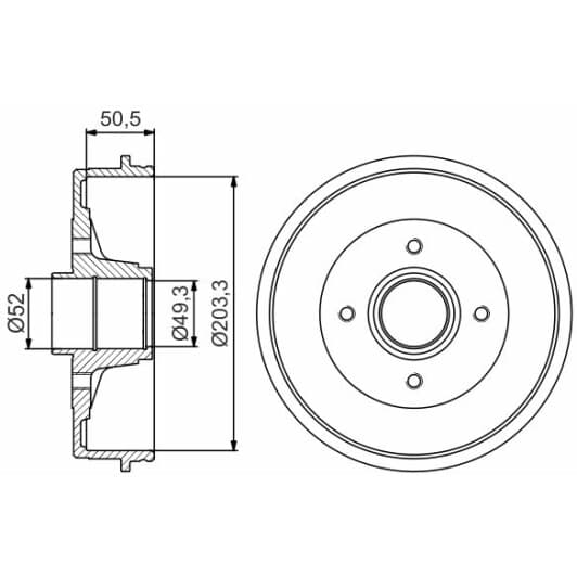 0 986 477 197 Bosch Тормозной барабан