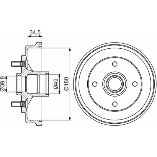 0 986 477 159 Bosch Тормозной барабан