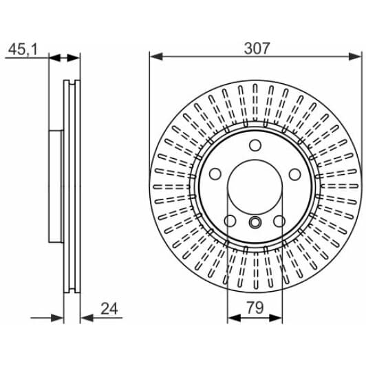 0 986 479 726 Bosch Гальмівний диск